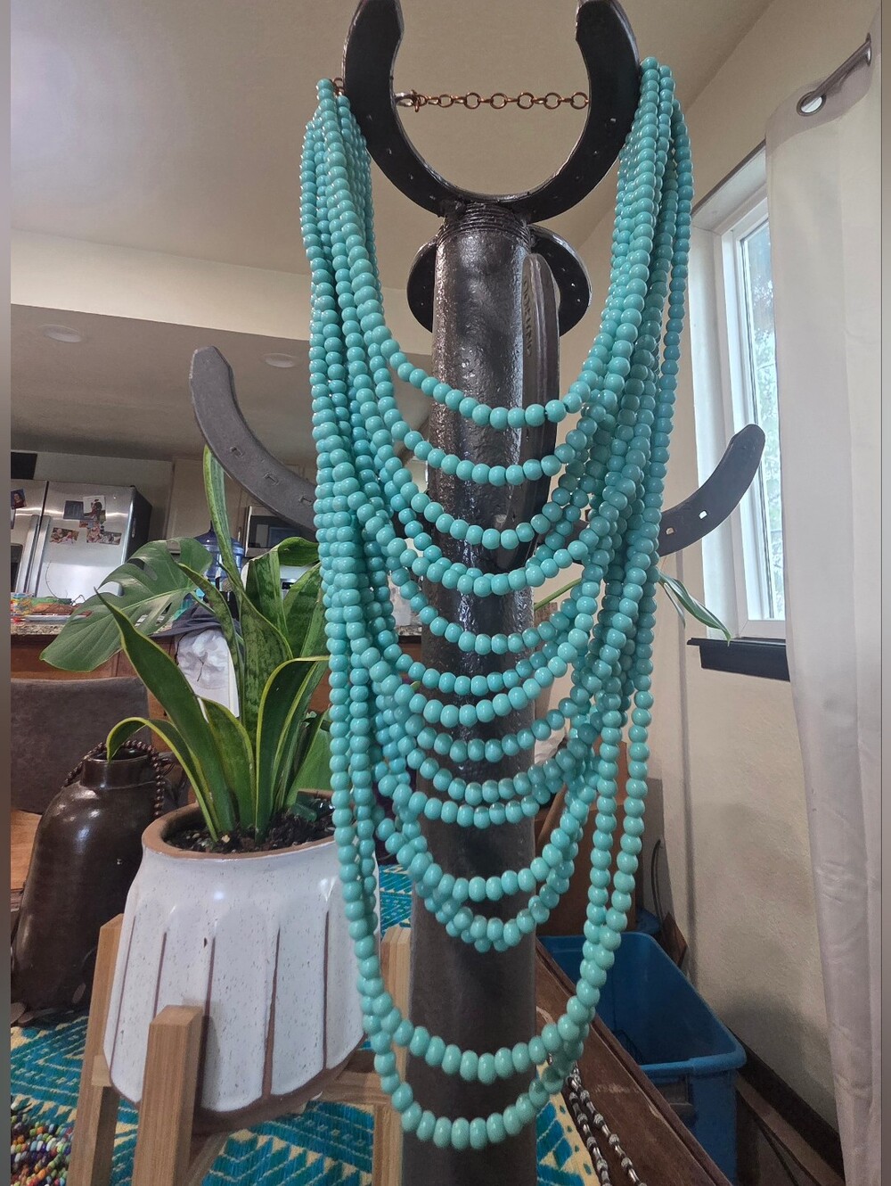 Turquoise Blue Beaded Necklace